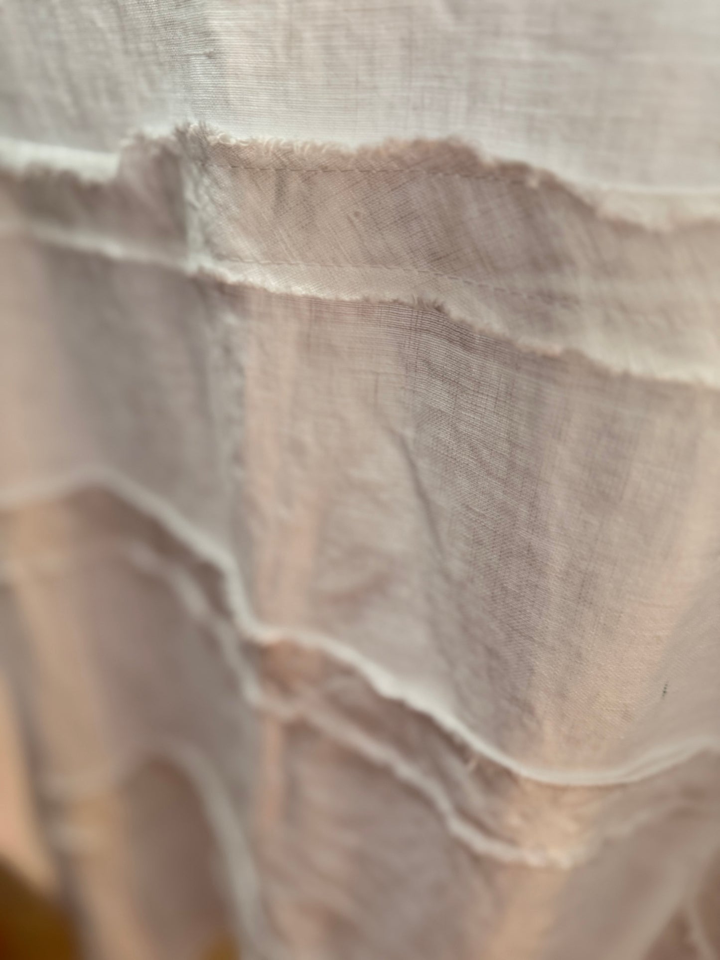 Frayed detail linen top- one size fits 12 - 26