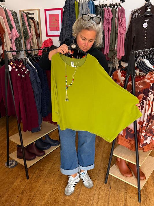 Sheer batwing top