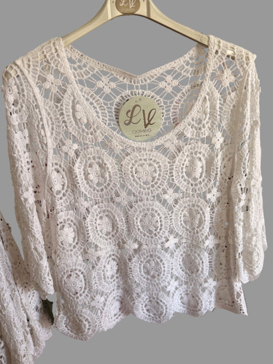 Fine Crochet knit top