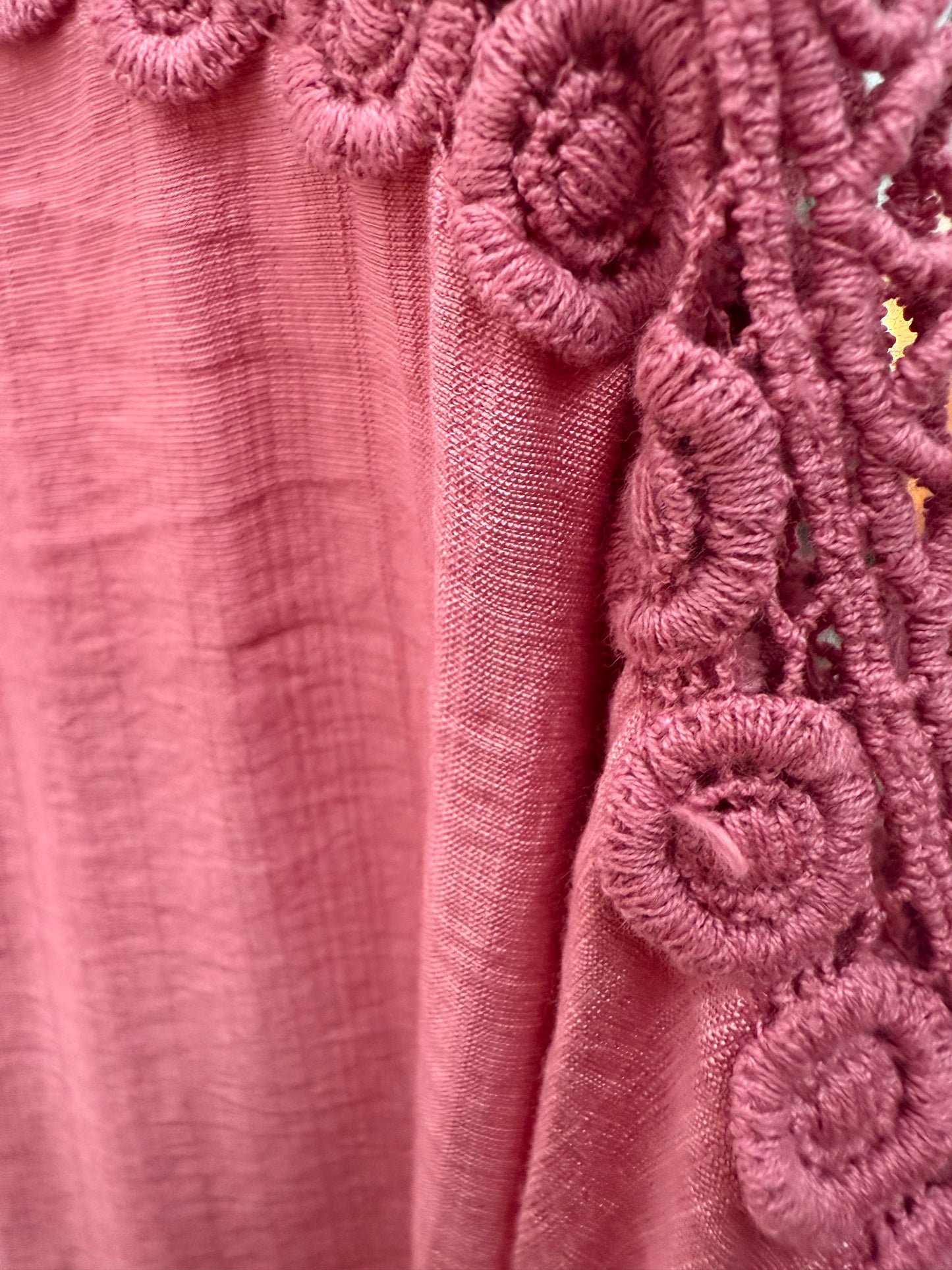 Crochet detail top with necklace- one size fits 10-18