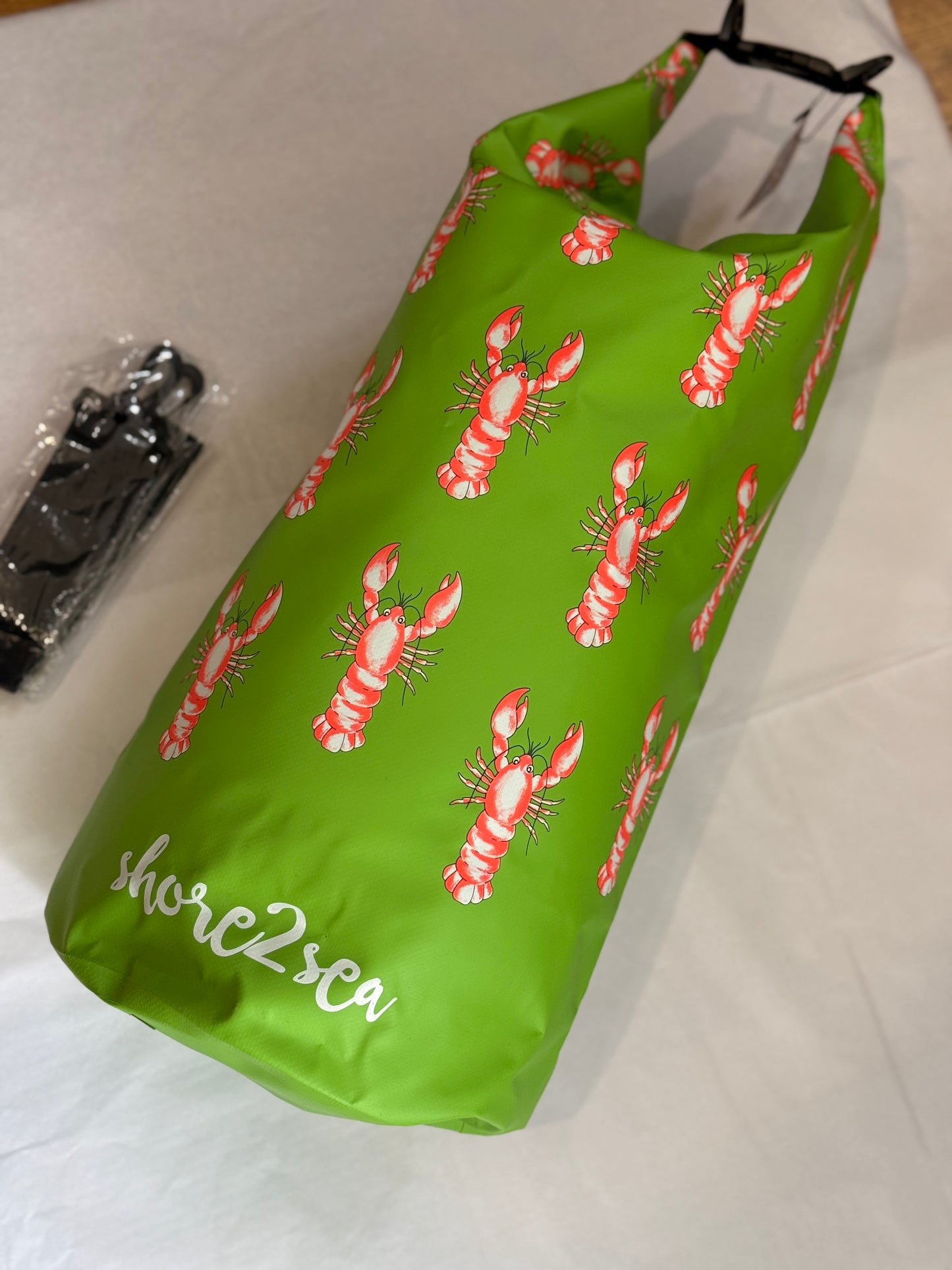 Shore2sea lobster print green dry bag 20L
