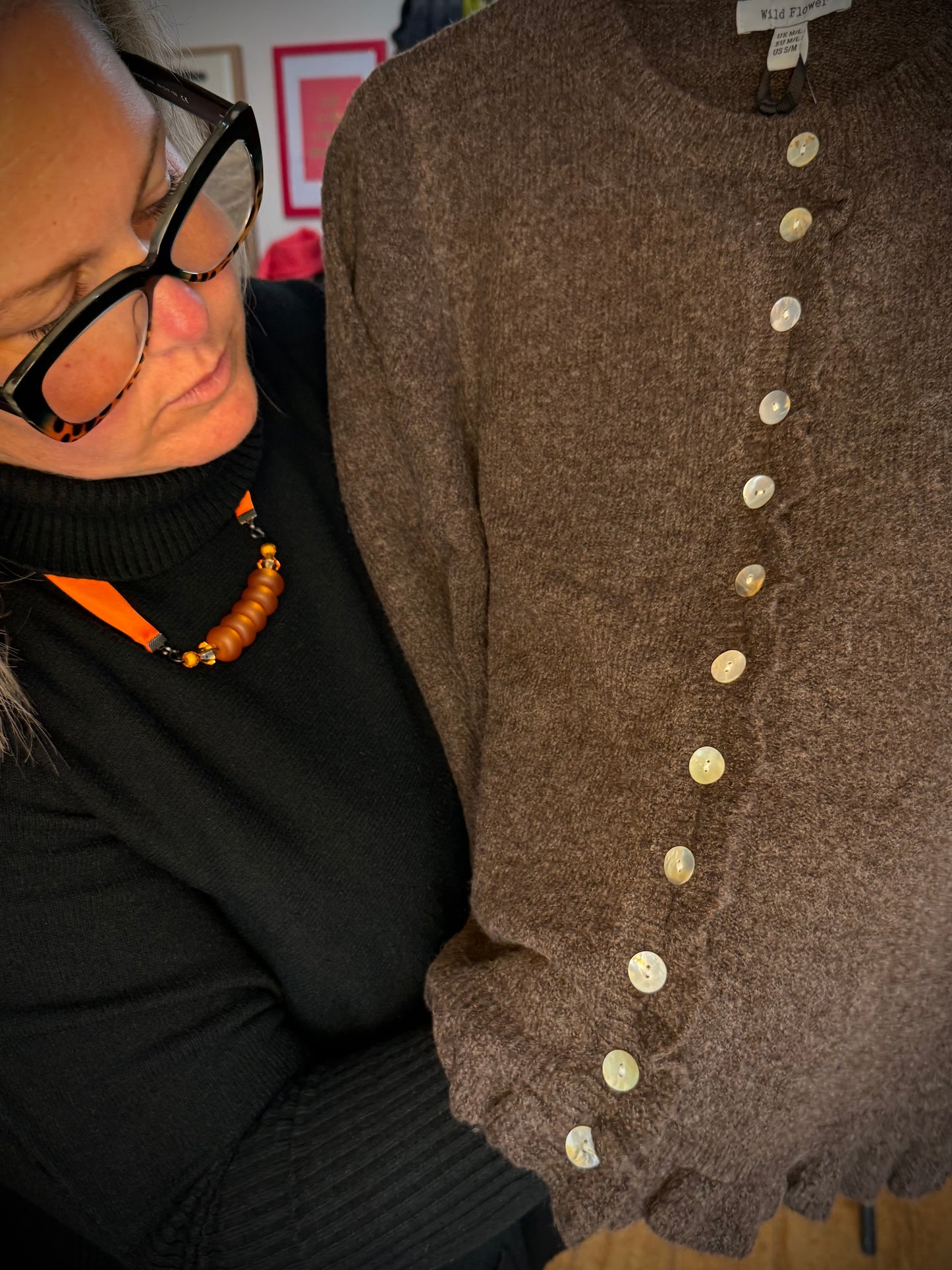 Coffee soft knit cardi