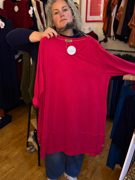 Button detail tunic dress