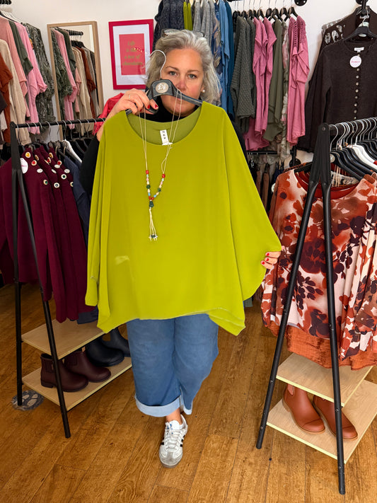 Sheer batwing top