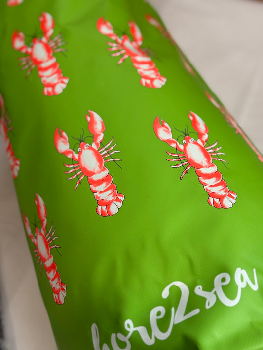 Shore2sea lobster print green dry bag 20L