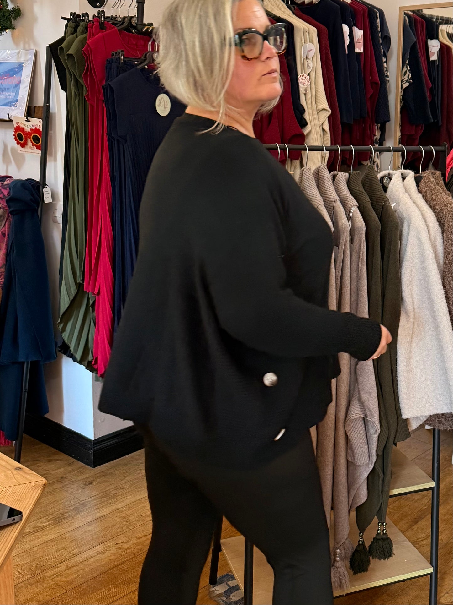 Italian soft knit slash neck jumper