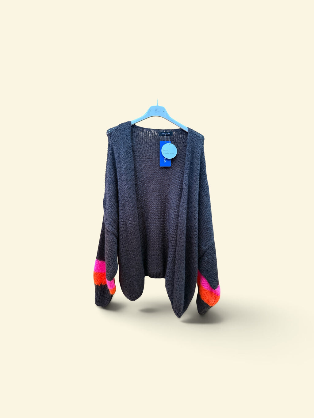Block colour cuff cardigan