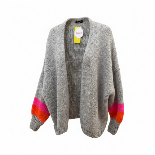 Block colour cuff cardigan