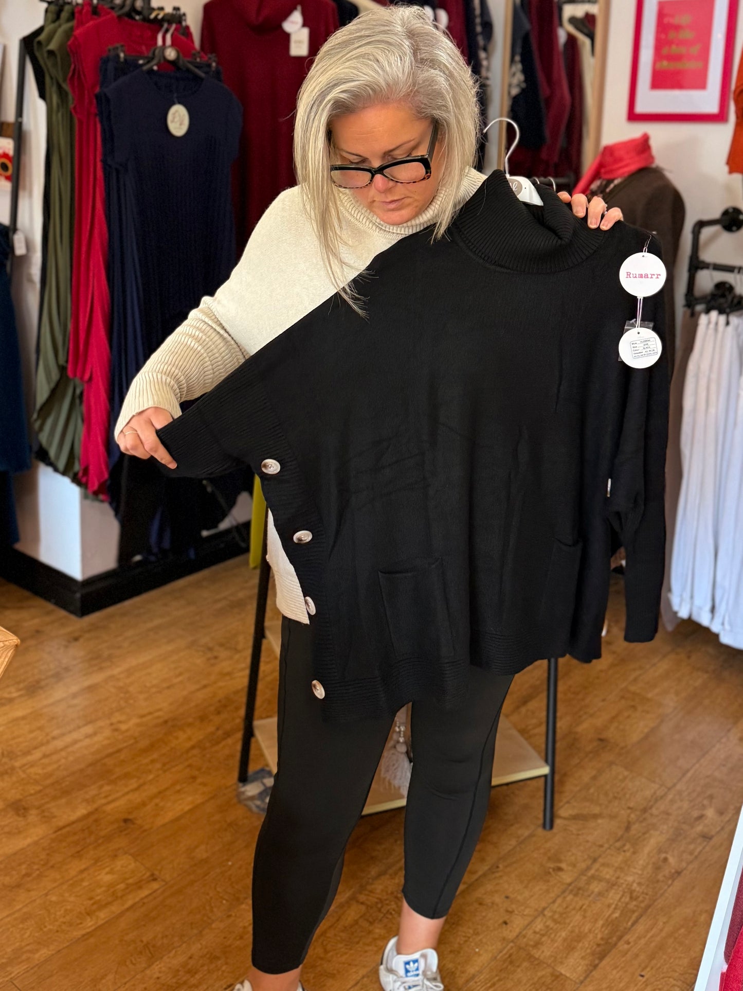 Italian soft knit roll neck