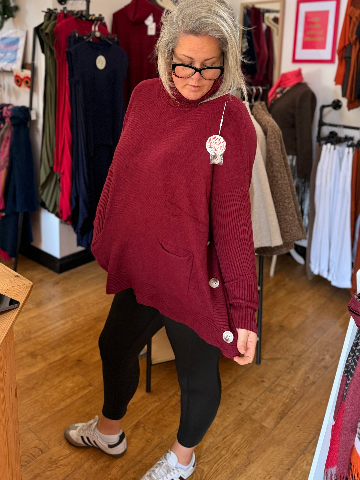 Italian soft knit roll neck