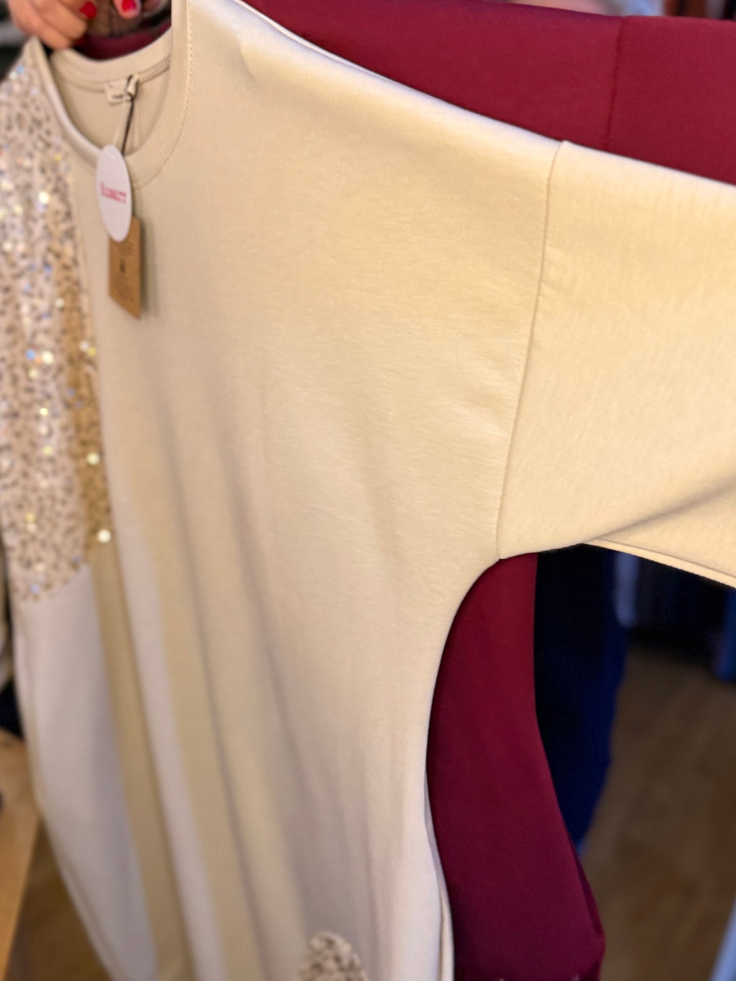 Sequin detail tunic dress