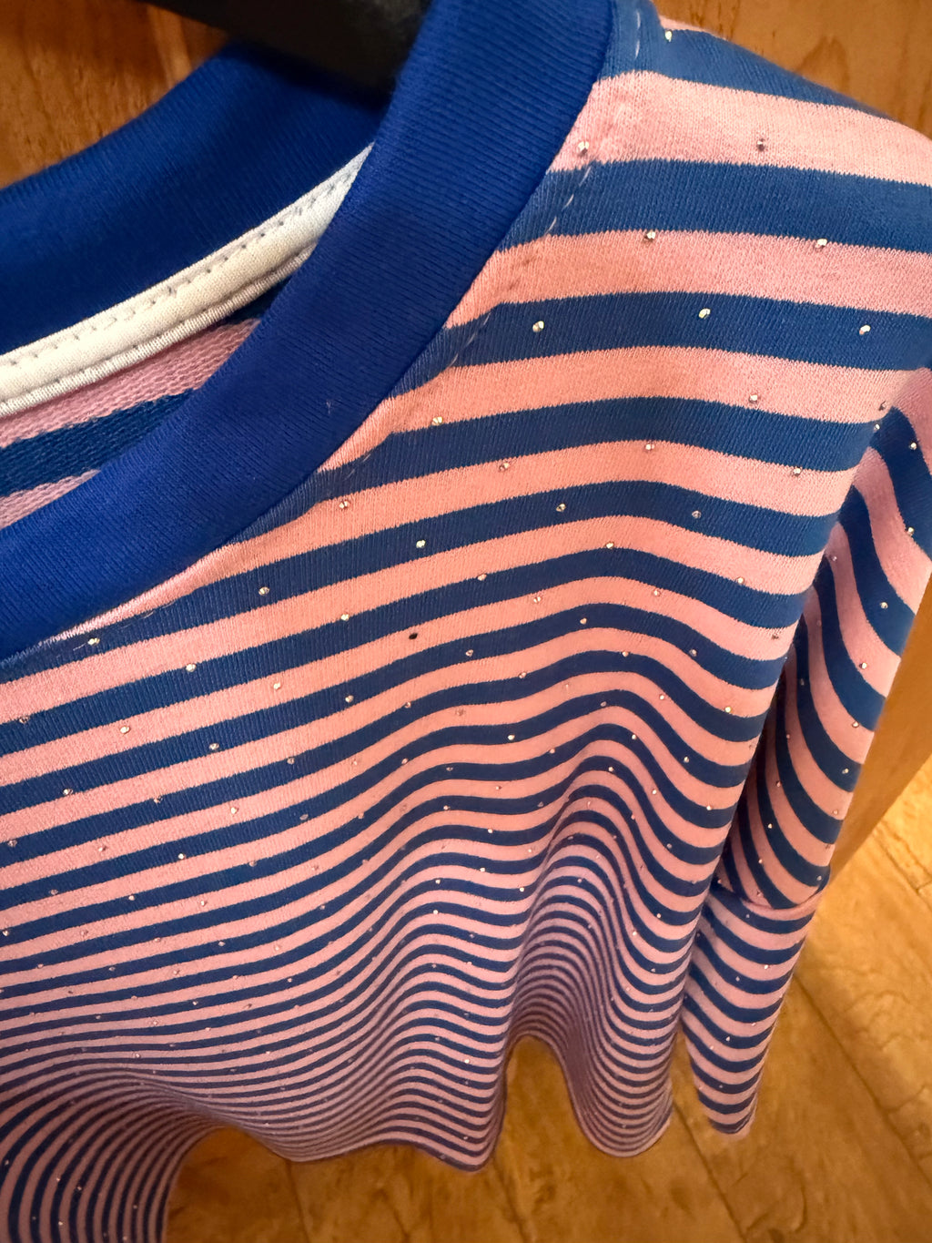 Diamante stripe boxy T-shirt