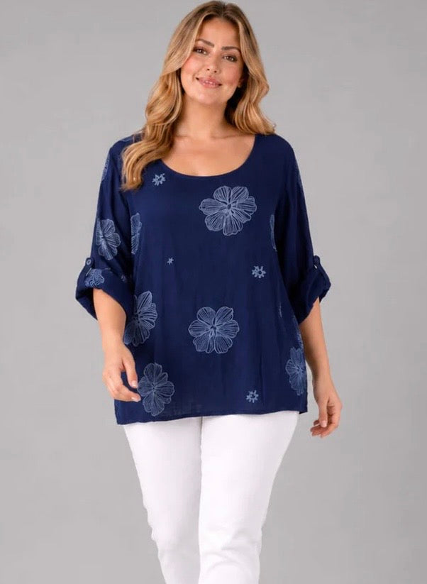 Cotton Floral top - one size (fits 12-18)