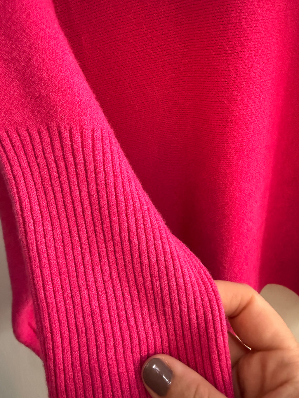 Ribbed sleeve swing jumper one size for 12-22