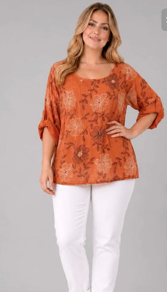 Cotton Floral top - one size (fits 12-18)