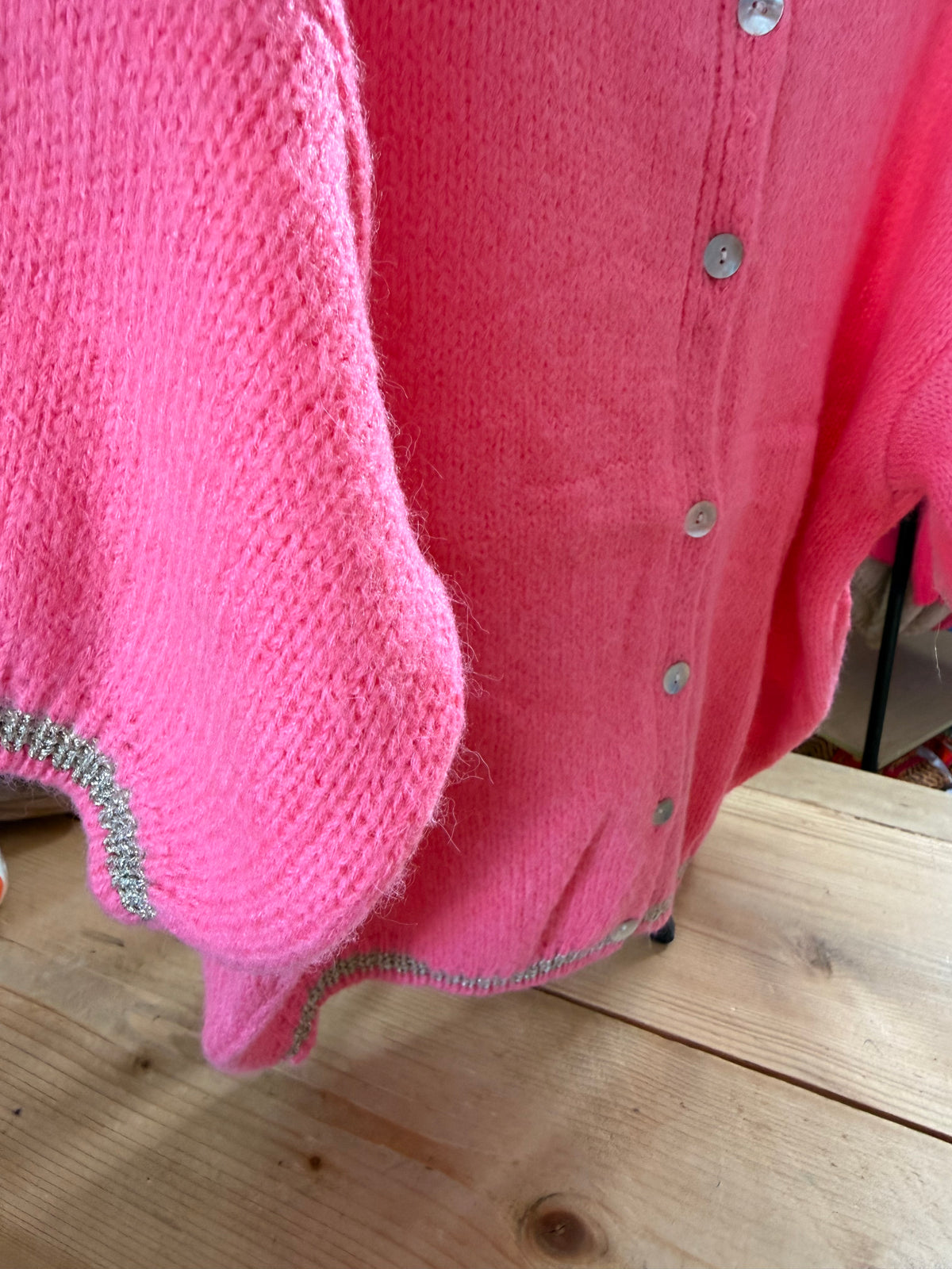 Short sleeve glitter detail cardigan