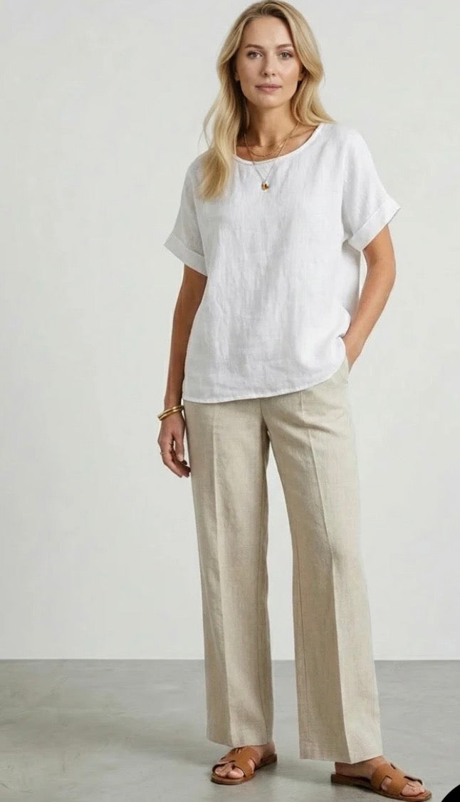 Classic Linen T-Shirt  - one size (fits 10-16)