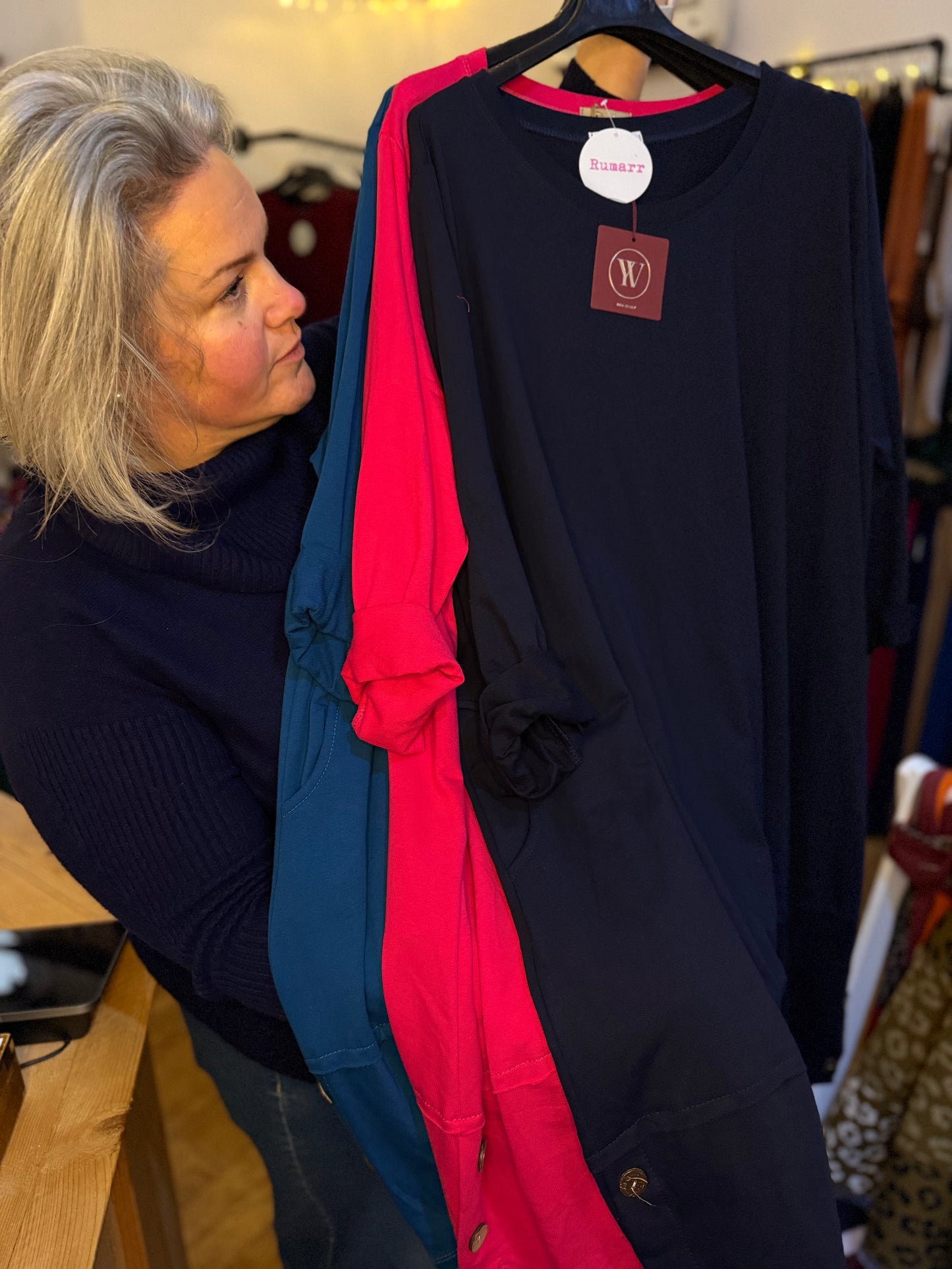 Button detail tunic dress