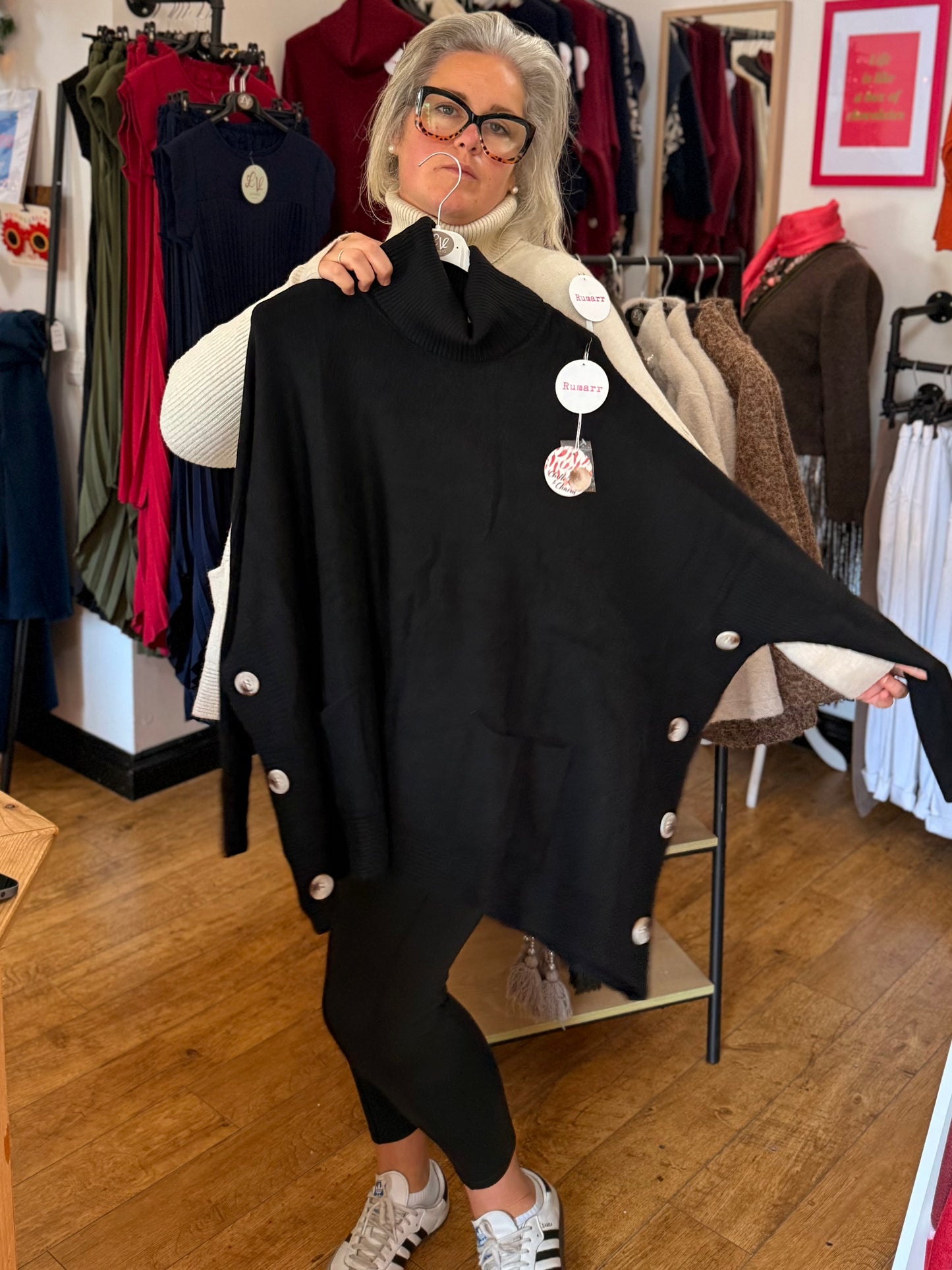 Italian soft knit roll neck