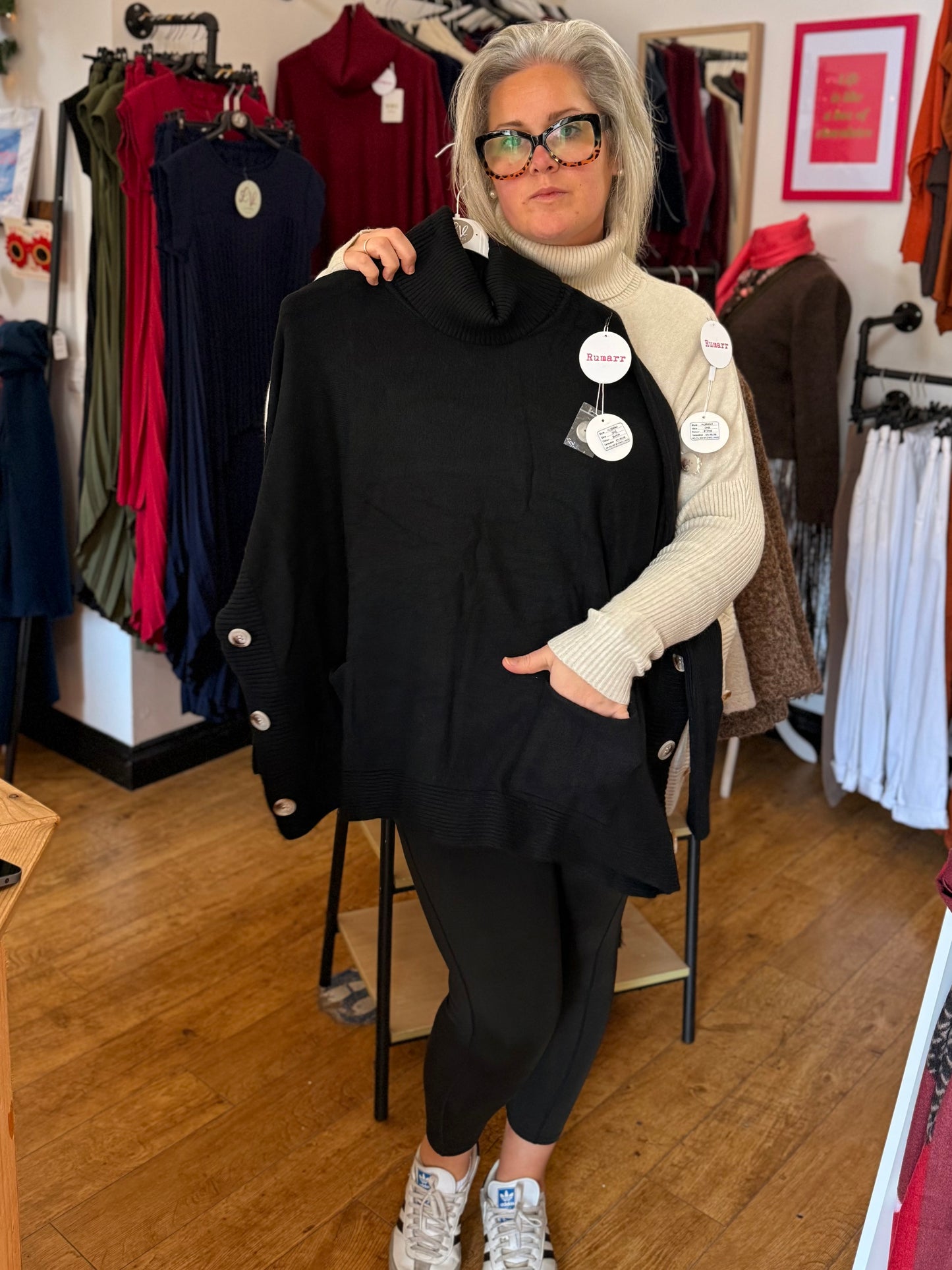 Italian soft knit roll neck