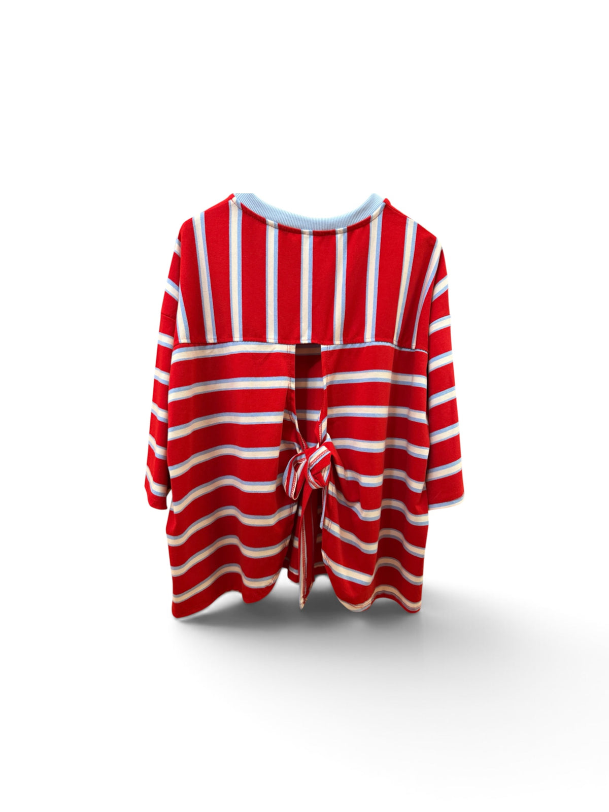 Two tone stripe tie back top