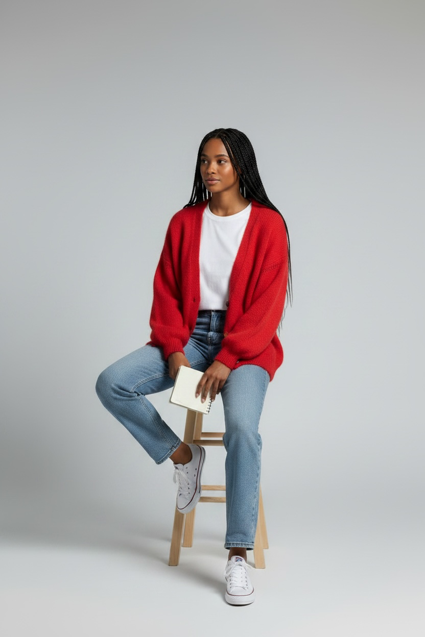 Buttoned Cardigan - mohair