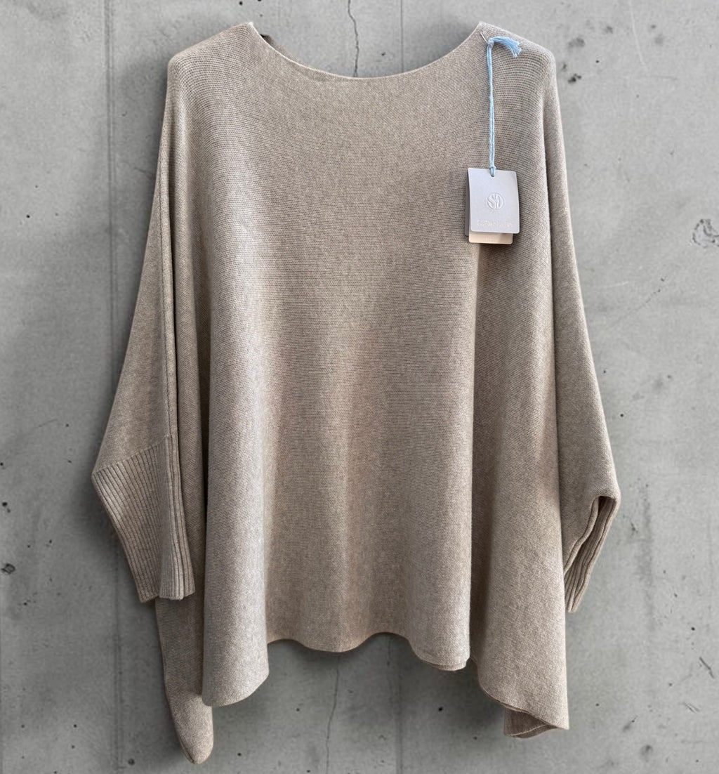 Ribbed sleeve swing jumper one size for 12-22