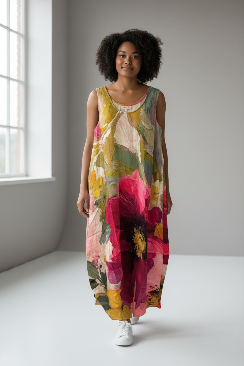 Scoop neck maxi dress