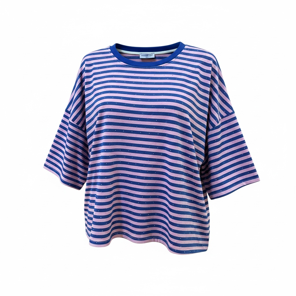 Diamante stripe boxy T-shirt