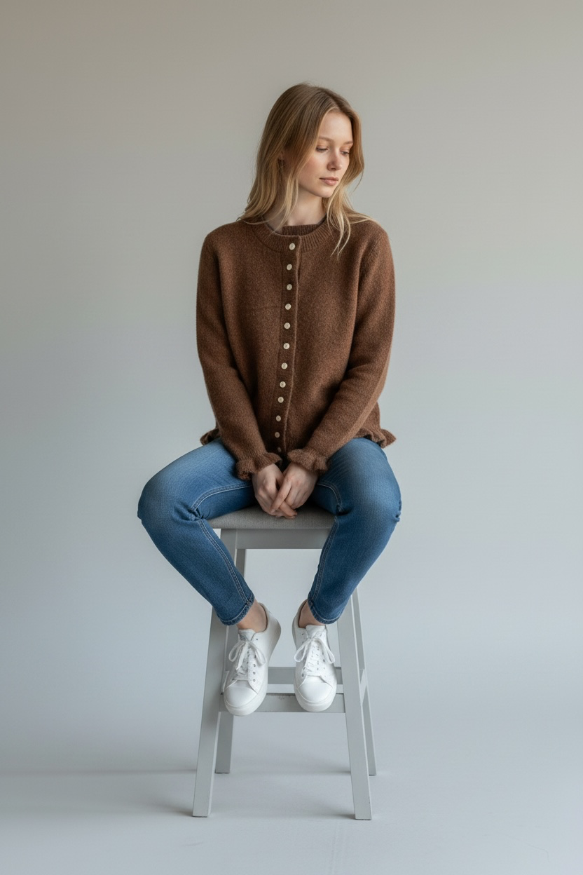 Ruffle trim cardi