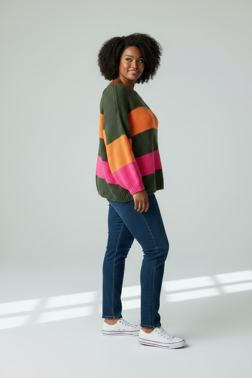Boxy Bold stripe Jumper - One Size (fits 8-16)