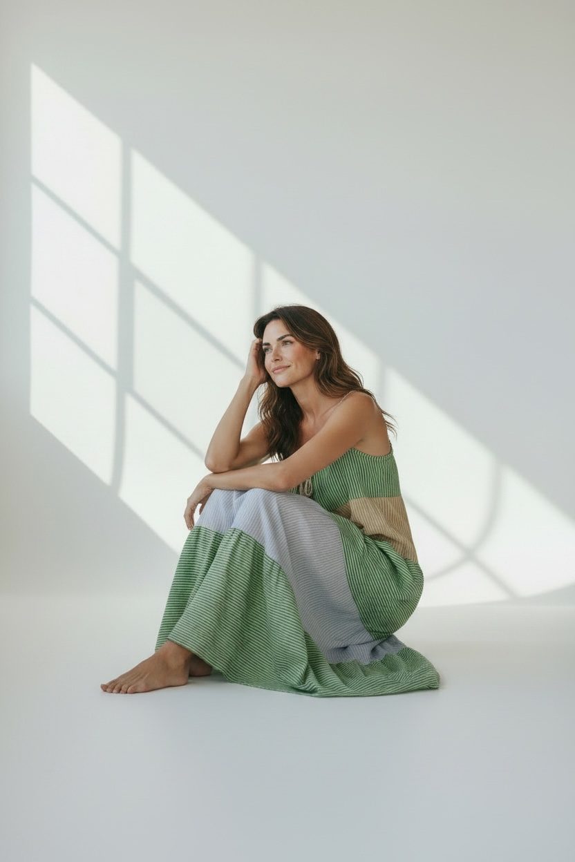 Maxi dress - Block colour stripes