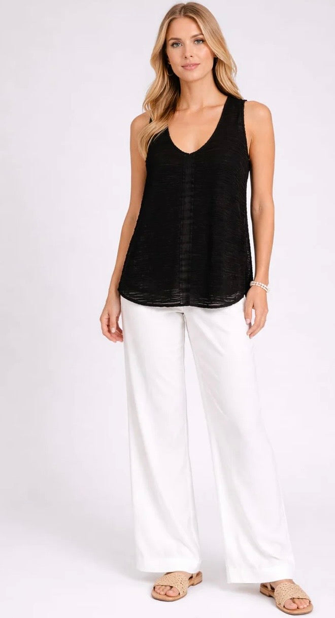 V-Neck Linen top - one size (fits 8-14)