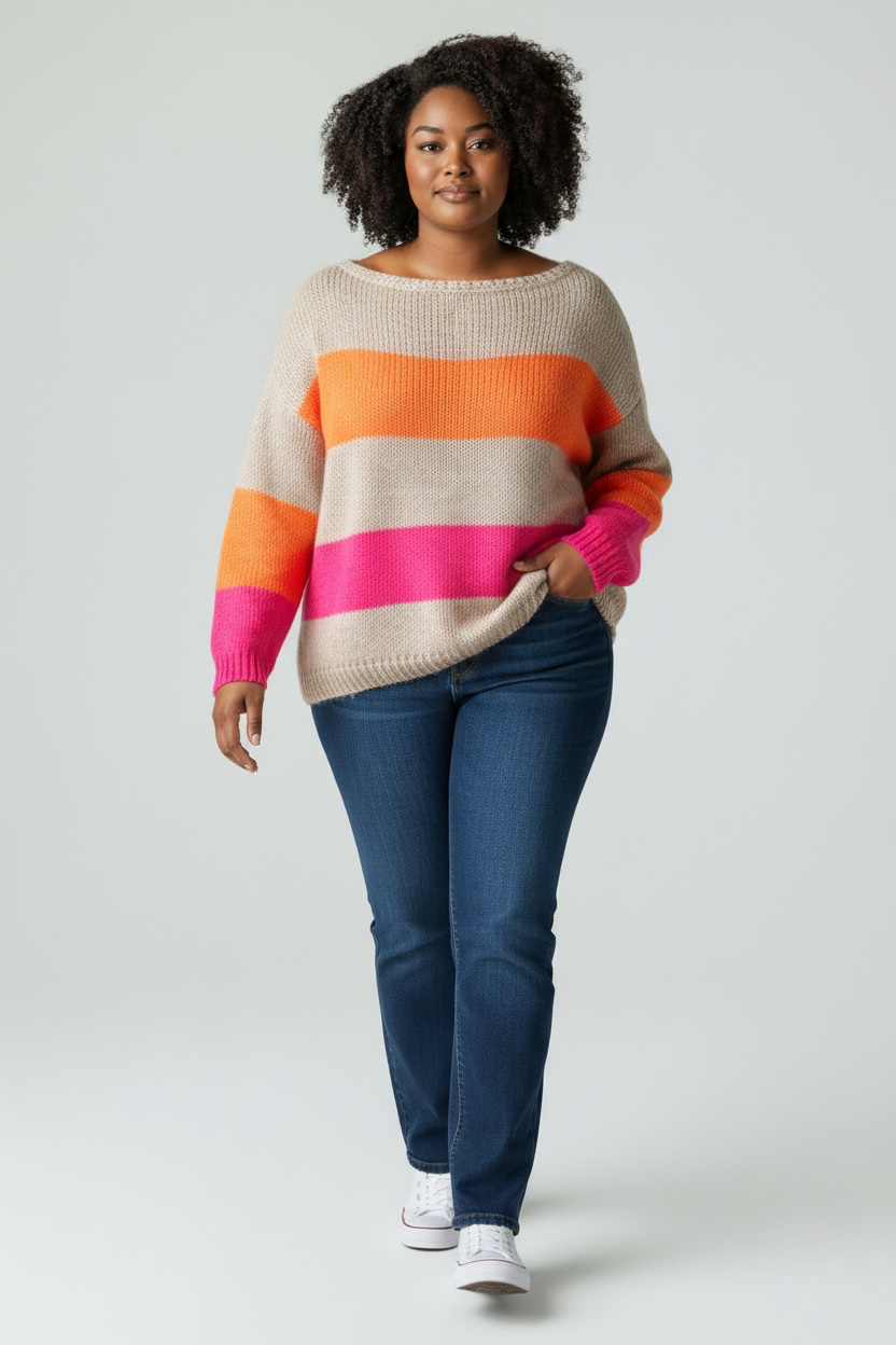Boxy Bold stripe Jumper - One Size (fits 8-16)