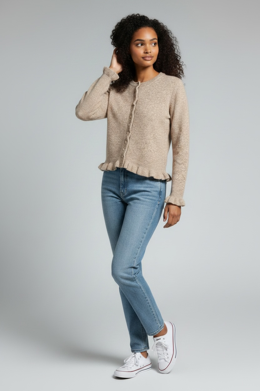 Ruffle trim cardi
