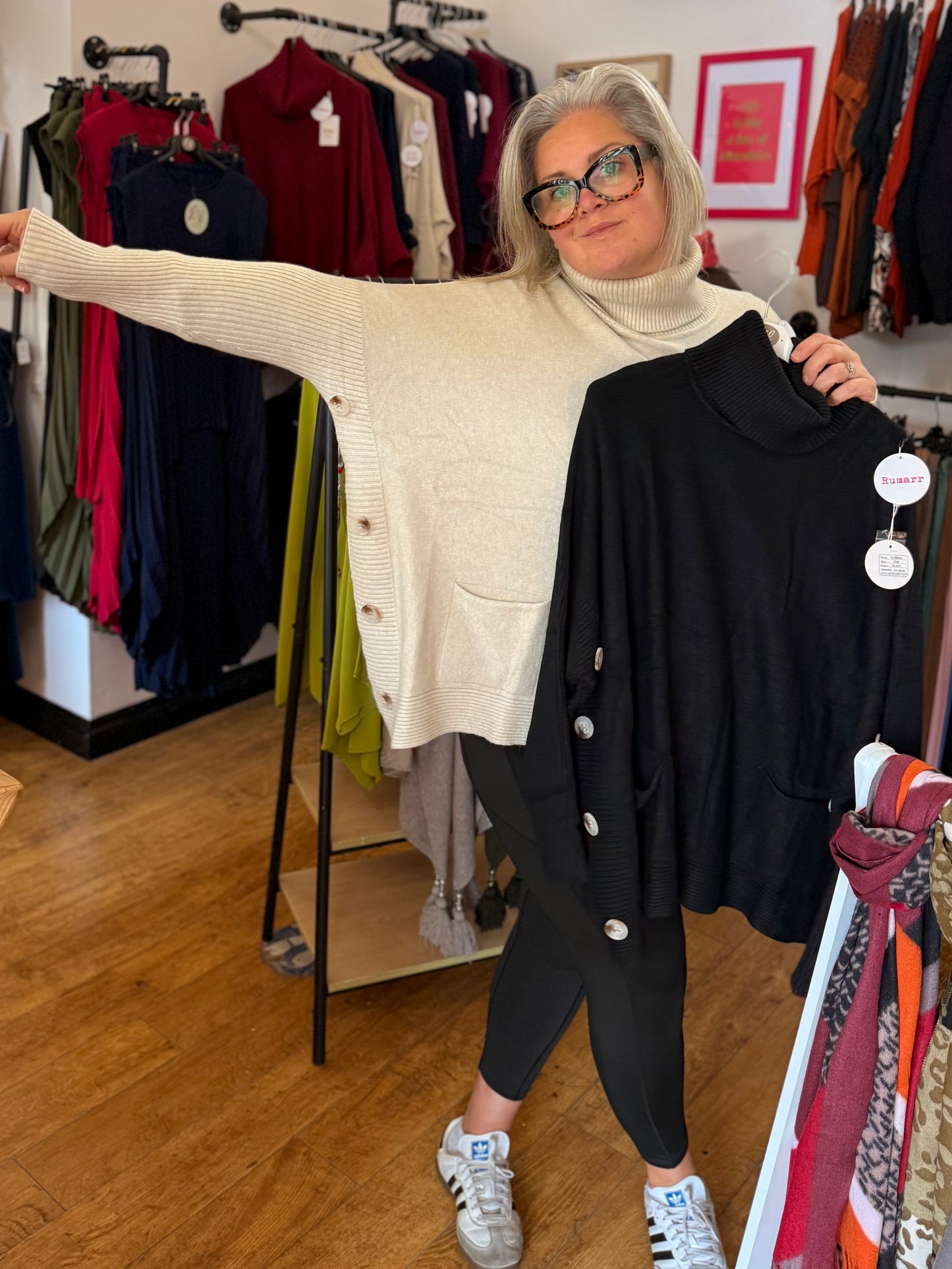 Italian soft knit roll neck