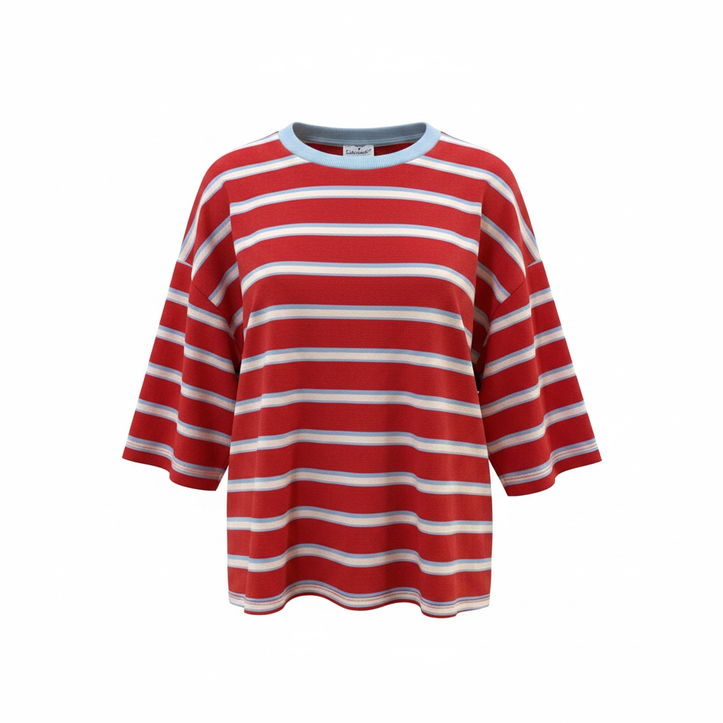 Two tone stripe tie back top