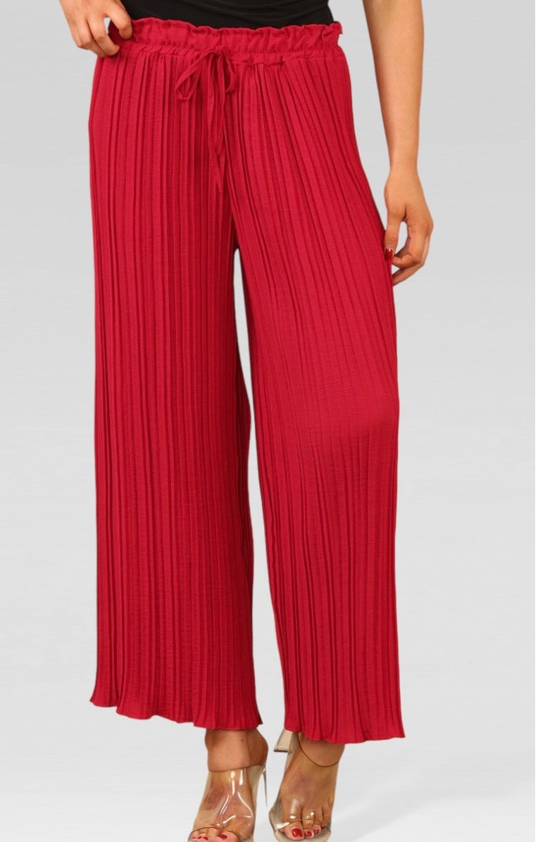 Pleated stretch trousers