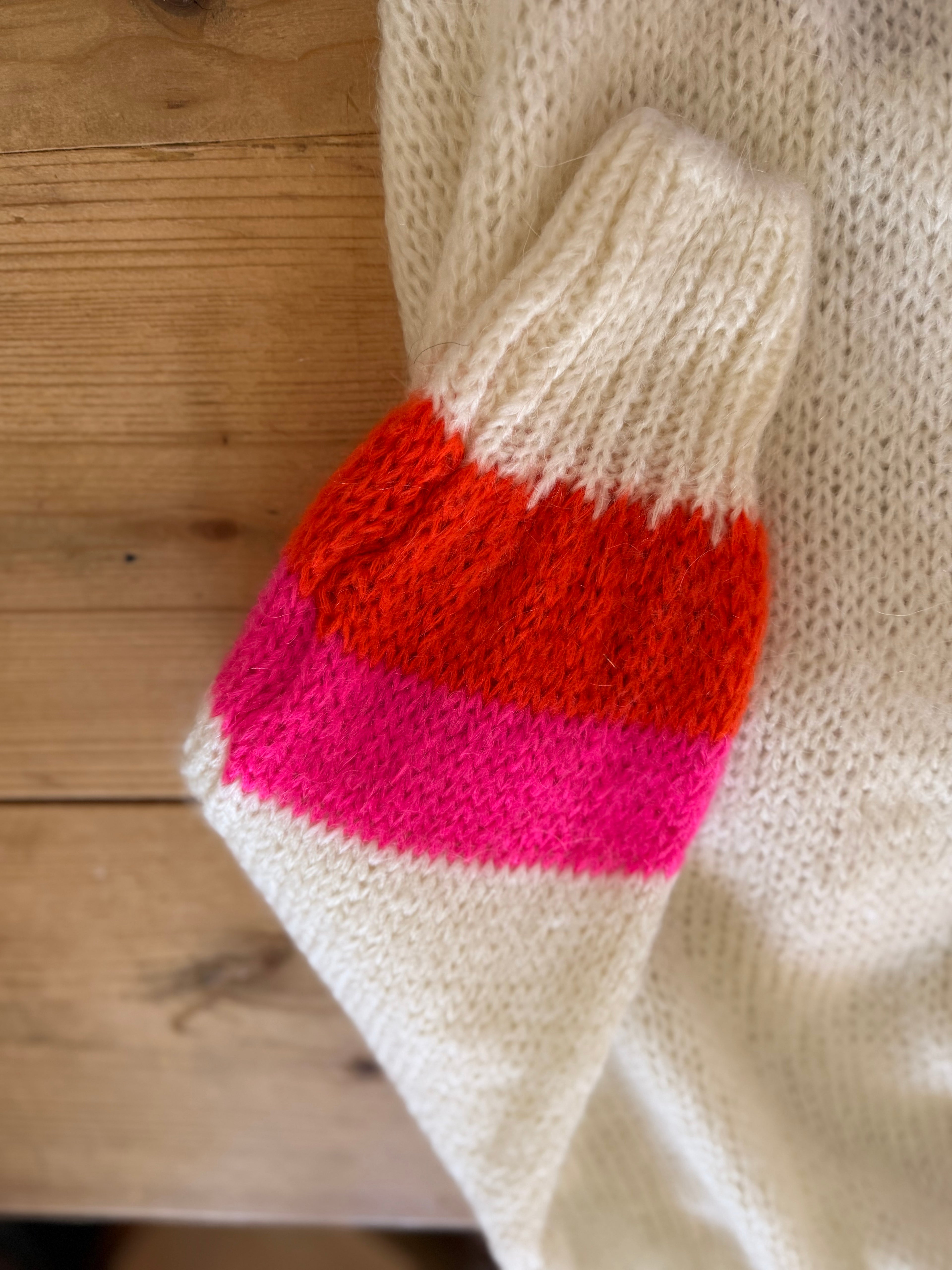 Block colour cuff cardigan