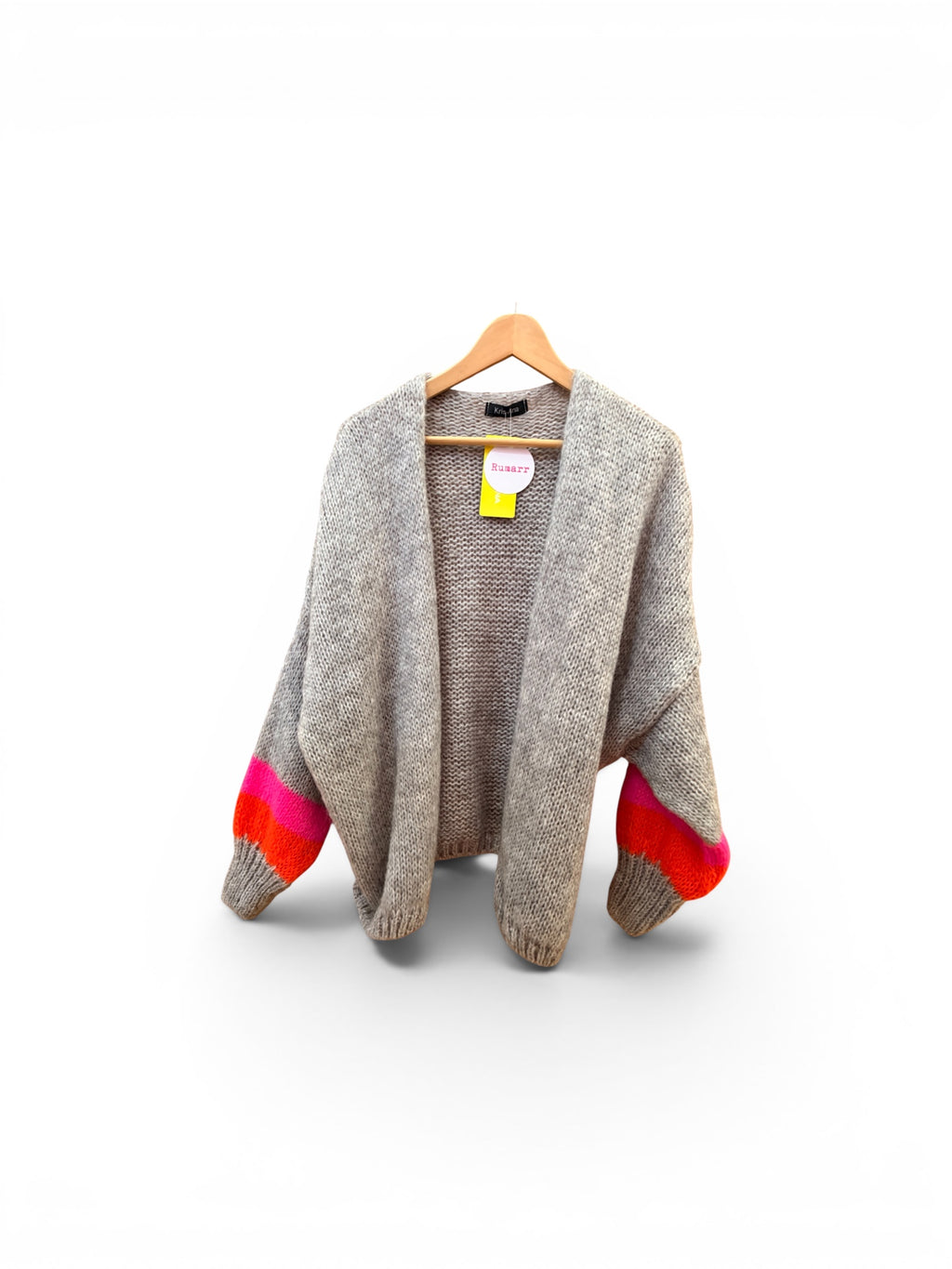 Block colour cuff cardigan