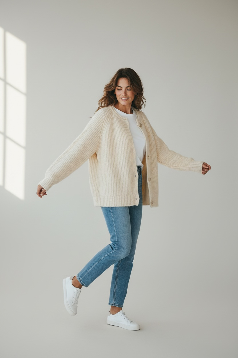 Chunky Knit buttoned cardi