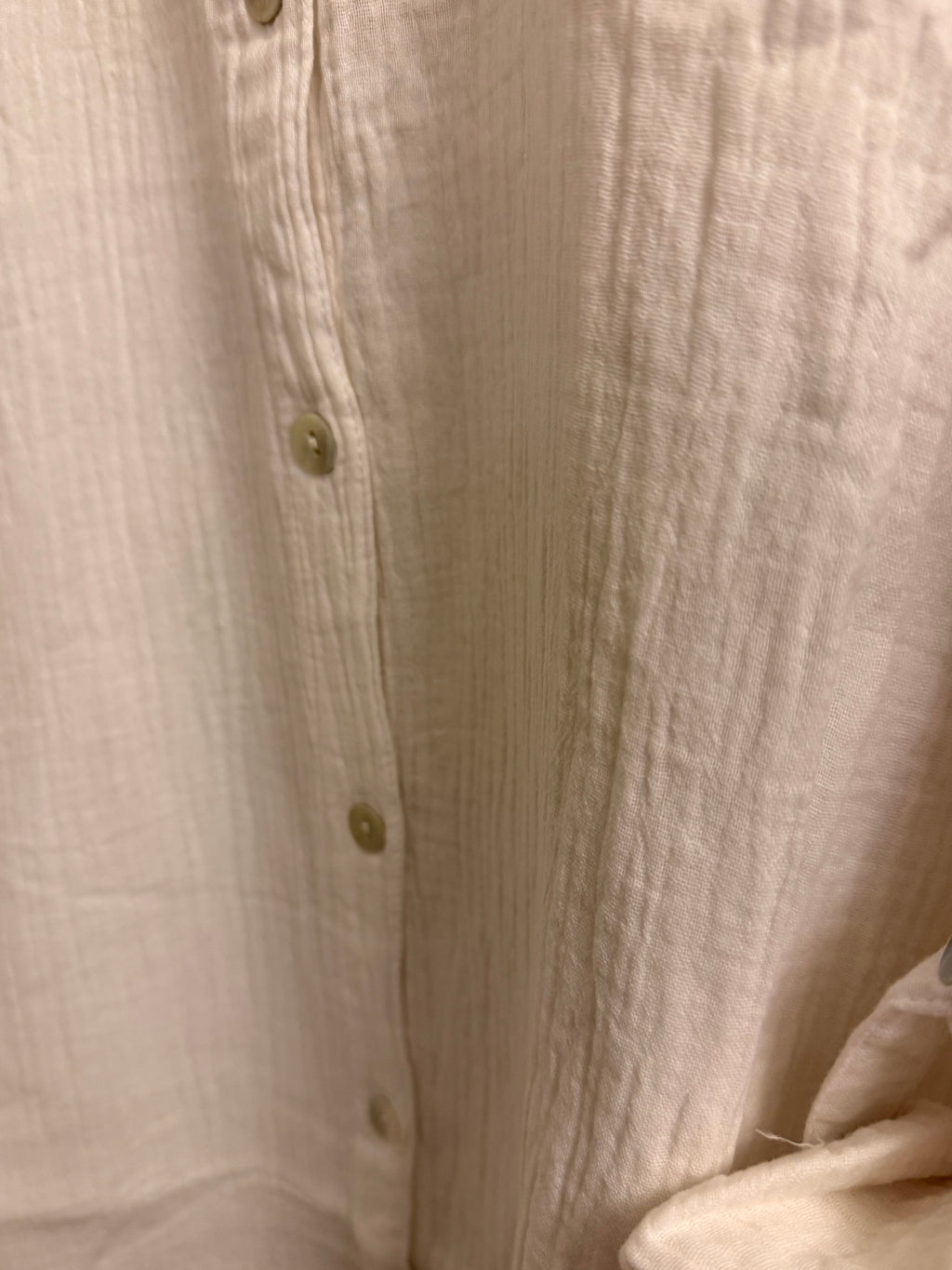 White oversized crinkle shirt