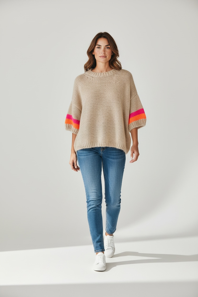 Short Sleeve Boxy Jumper - One size (fits 10-16)