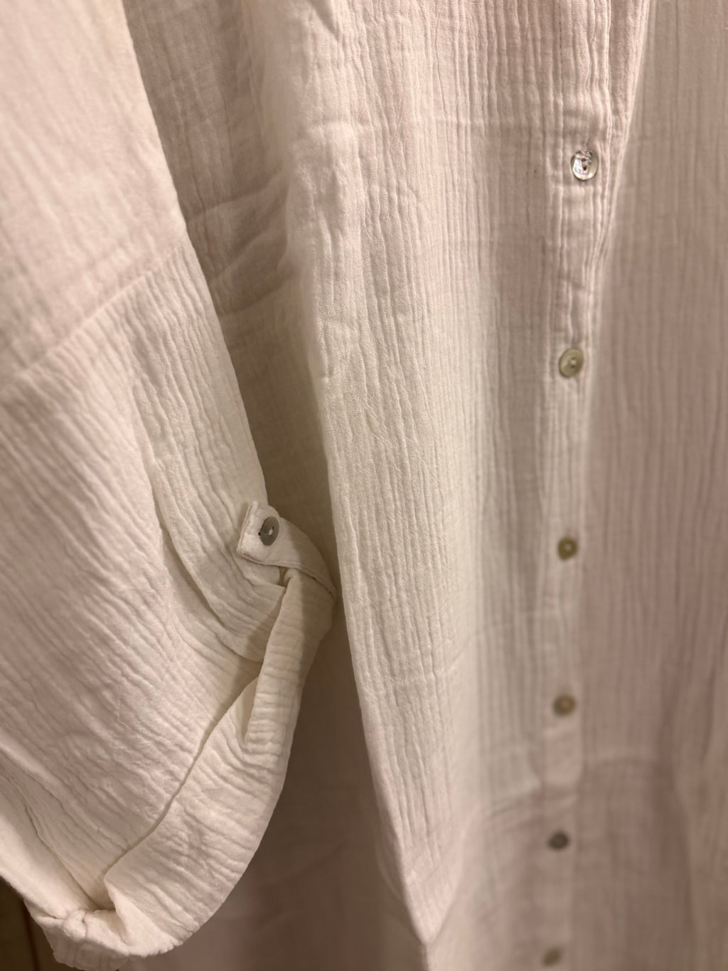 White oversized crinkle shirt