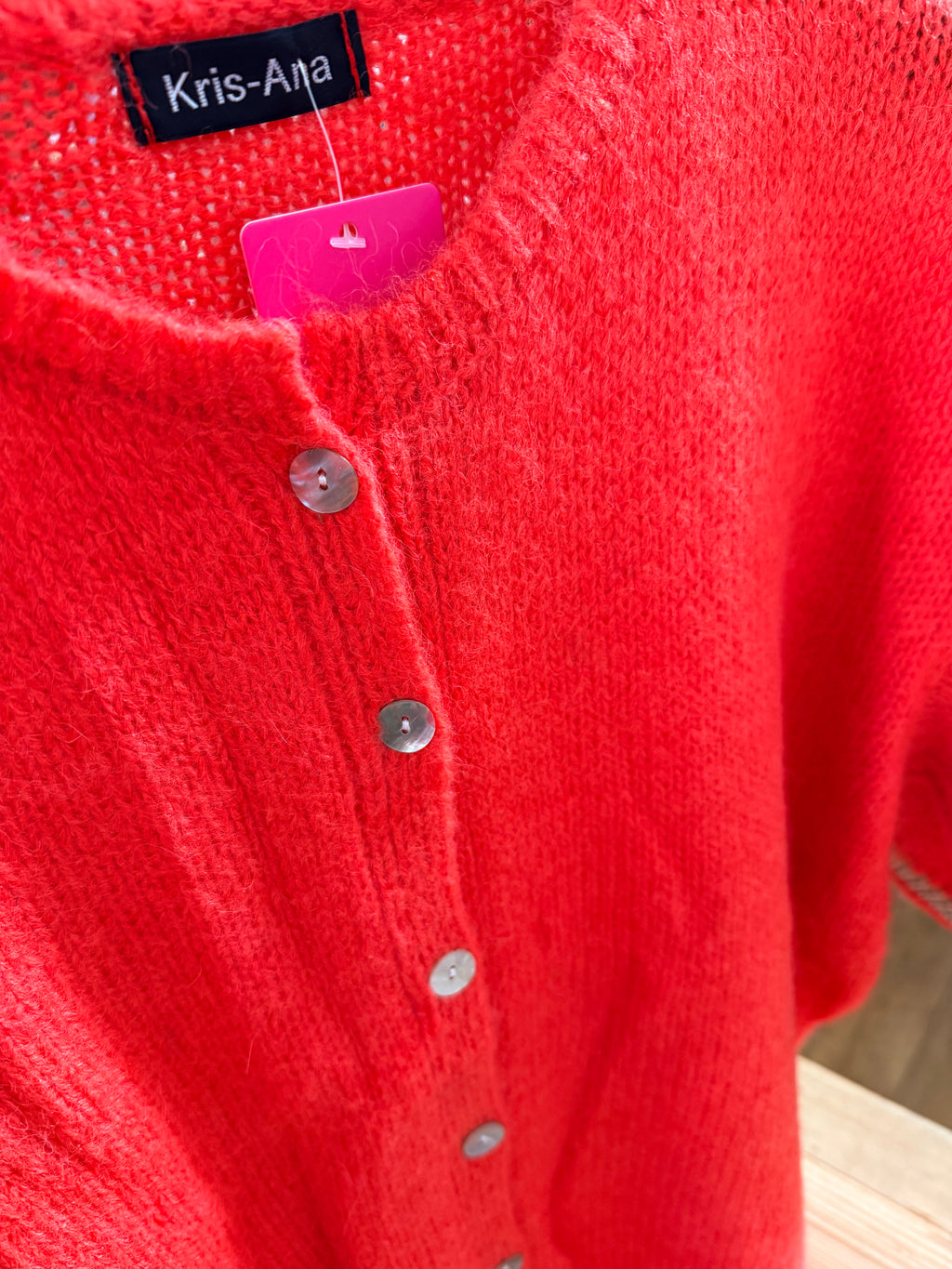 Short sleeve glitter detail cardigan