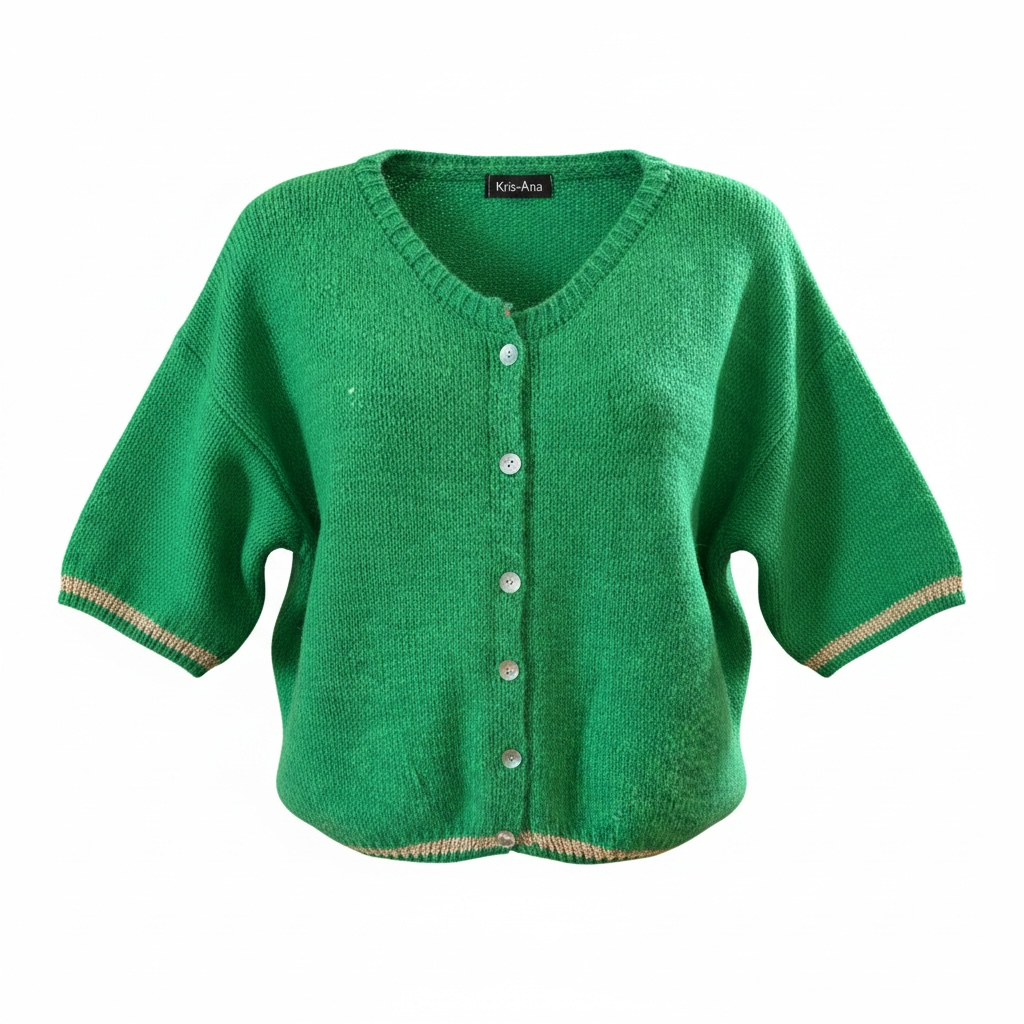 Short sleeve glitter detail cardigan