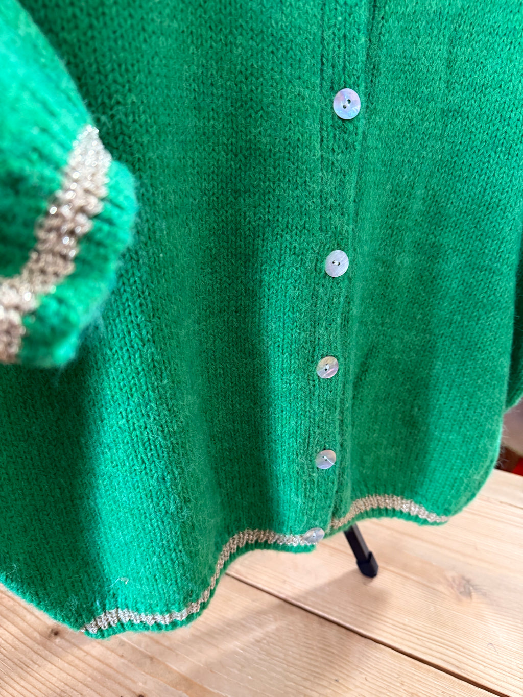 Short sleeve glitter detail cardigan