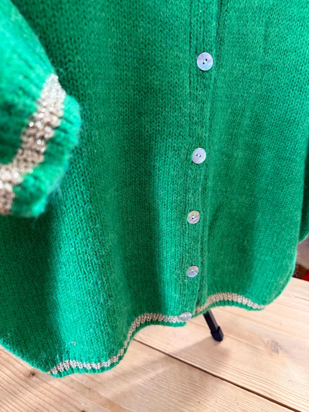 Short sleeve glitter detail cardigan
