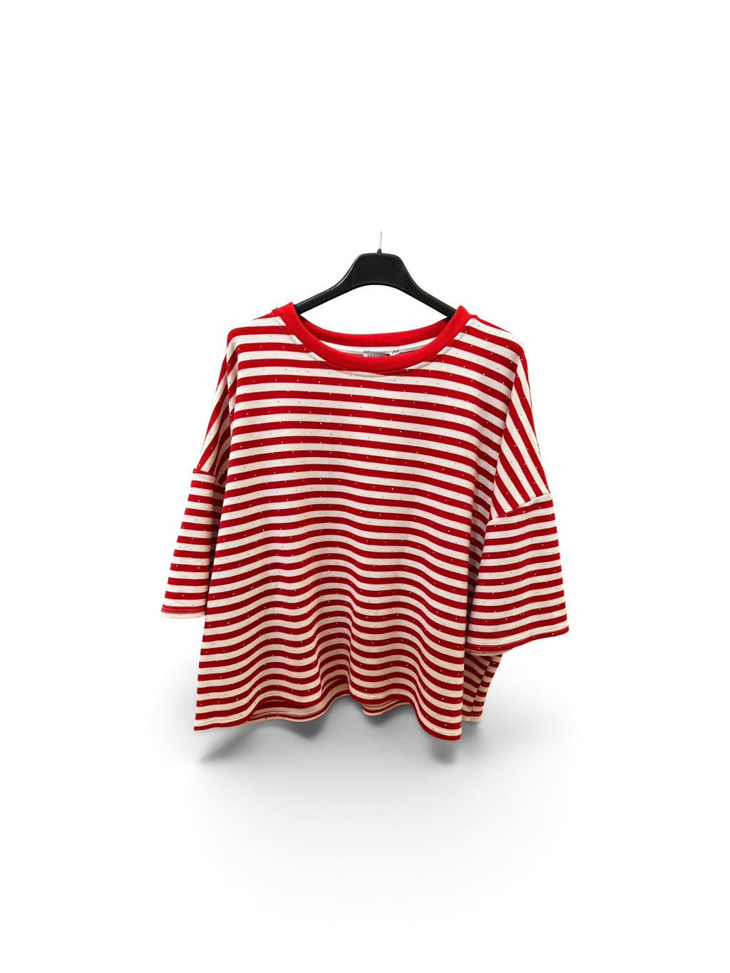 Diamante stripe boxy T-shirt