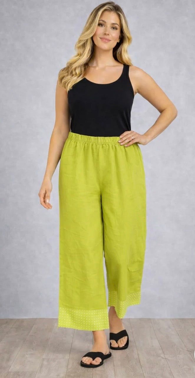 Wide leg casual linen trousers - one size (fits 10-16)